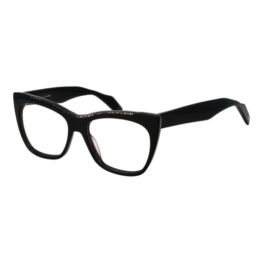 Eyeglasses Frames by Yohji Yamamoto for men in plastic black showcases a refined full-frame frame design with a refined black coloured frame finish for a refined and sophisticated look.