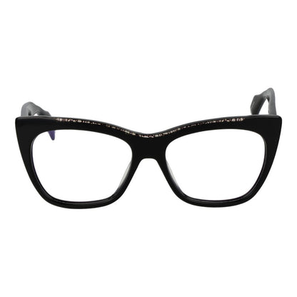 Eyeglasses Frames by Yohji Yamamoto for men in plastic black features an refined silhouette, showcasing a sophisticated black coloured frame and refined full-frame frame design for a refined look.