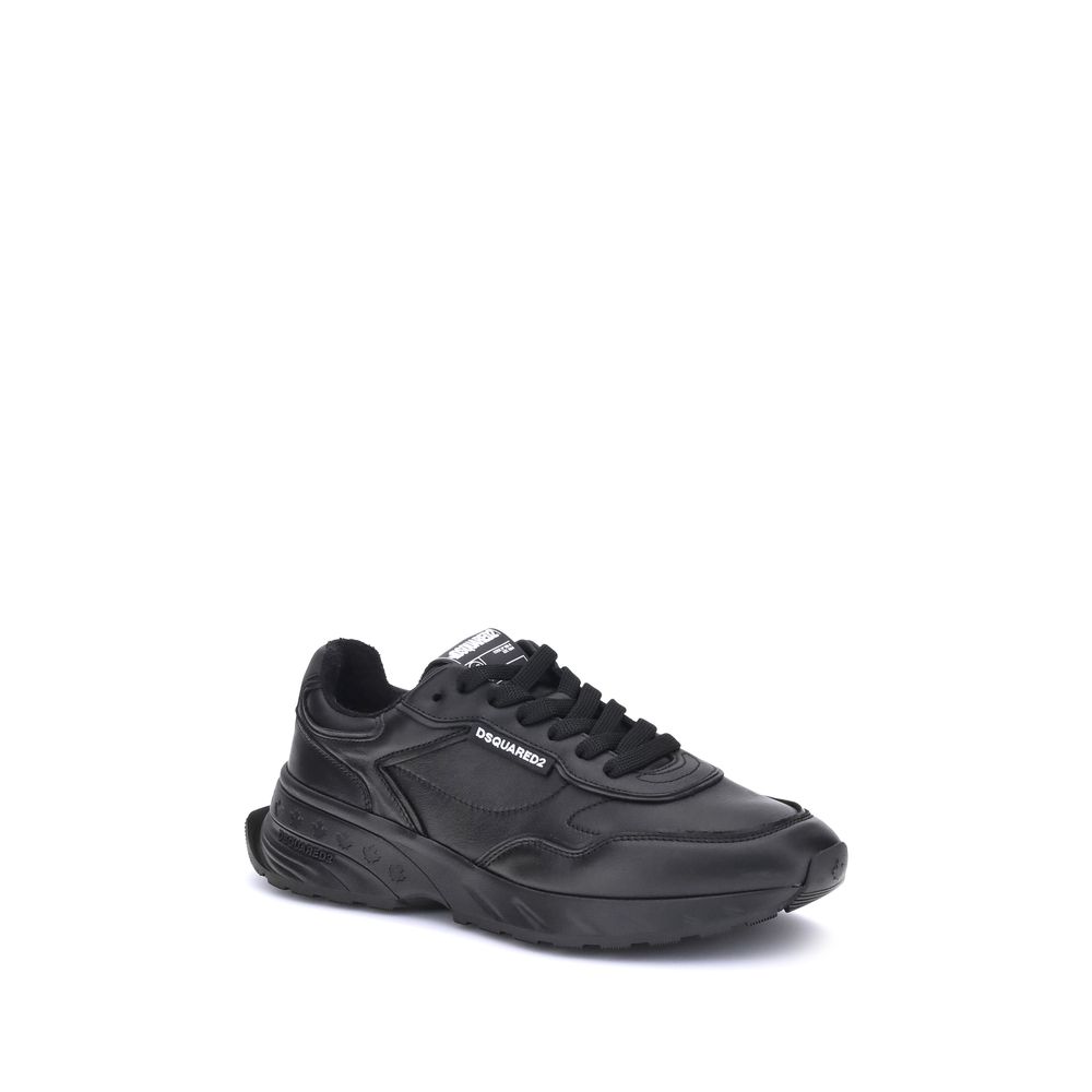 Athletic Sneakers by Dsquared² for men in bos taurus calf leather black & monogram presents a sleek silhouette, perfectly capturing the athletic style essence of Men's Athletic Bos Taurus Calf Leather Sneakers with its sleek design and premium finish.