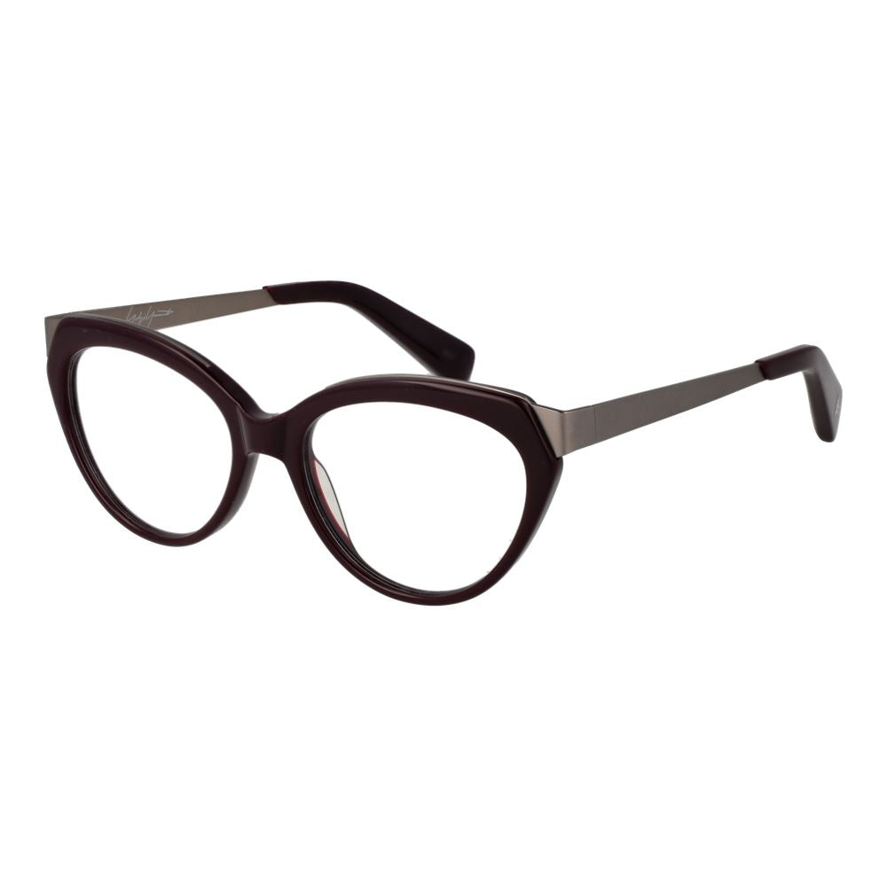 Eyeglasses Frames by Yohji Yamamoto for unisex in acetate purple showcases a reflective silhouette, artfully incorporating a sophisticated purple coloured frame with a distinct full-frame frame design.