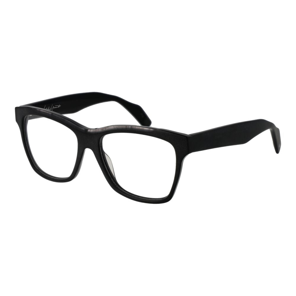 Eyeglasses Frames by Yohji Yamamoto for unisex in acetate and black showcases an refined full-frame frame design featuring a sophisticated black coloured frame for an refined and refined aesthetic.