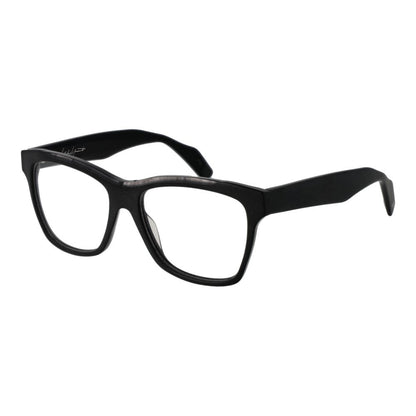 Eyeglasses Frames by Yohji Yamamoto for unisex in acetate and black showcases an refined full-frame frame design featuring a sophisticated black coloured frame for an refined and refined aesthetic.