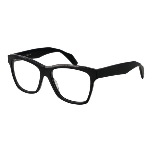 Eyeglasses Frames by Yohji Yamamoto for unisex in acetate and black showcases an refined full-frame frame design featuring a sophisticated black coloured frame for an refined and refined aesthetic.