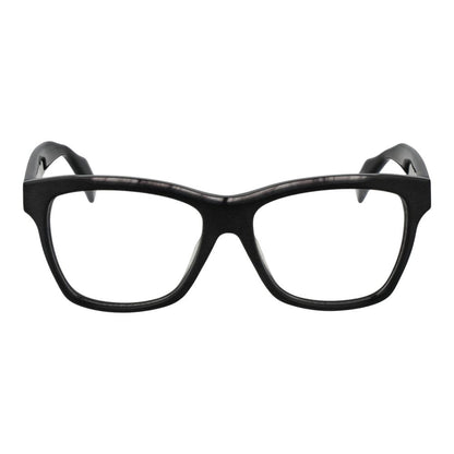 Eyeglasses Frames by Yohji Yamamoto for unisex in acetate black features a refined silhouette, showcasing a refined black coloured frame and full-frame frame design for a sophisticated, premium look.
