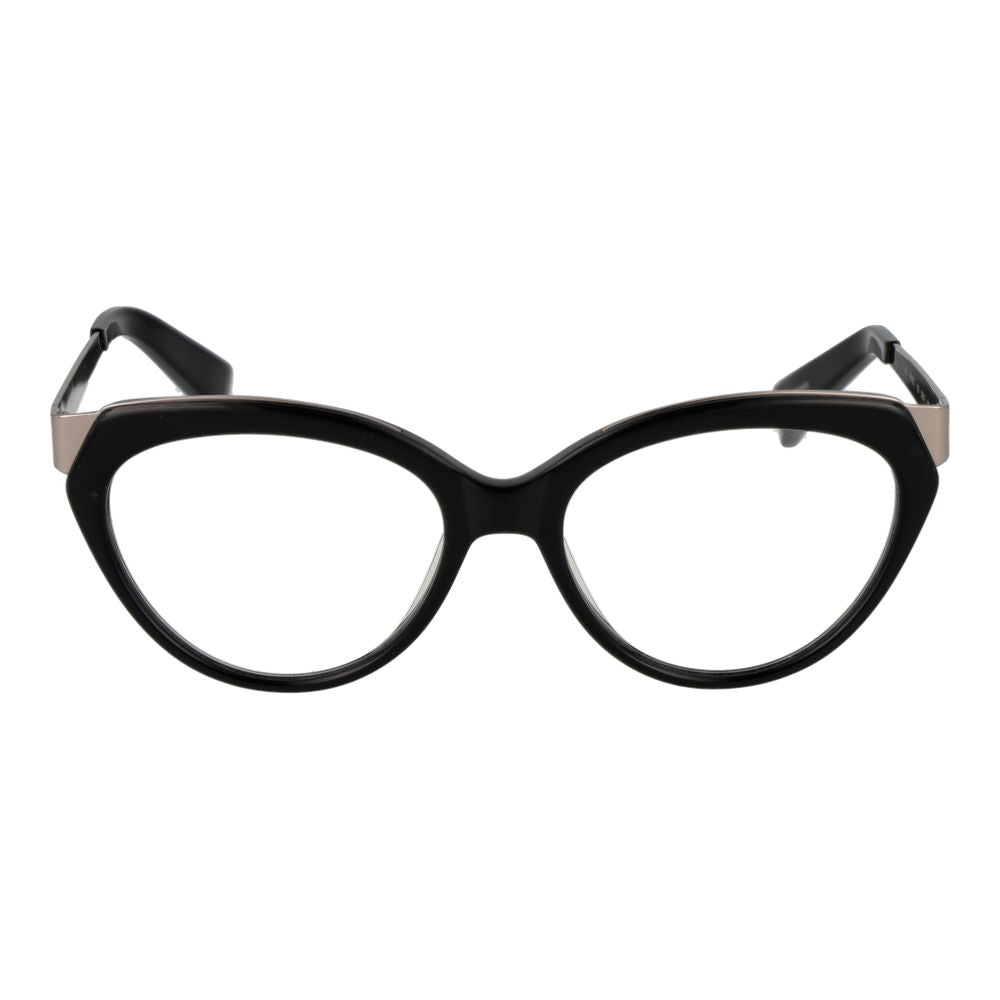 Eyeglasses Frames by Yohji Yamamoto for unisex in acetate black features a refined silhouette, showcasing a refined black coloured frame and full-frame frame design for a sophisticated, premium look.