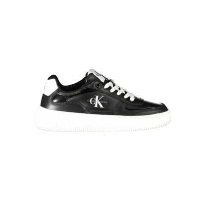 Sneakers by Calvin Klein for women in polyester & rubber black & print presents a sumptuous silhouette, artfully capturing the essence of the Women's Fashion Polyester & Rubber Sneakers with its sumptuous fashion style design.