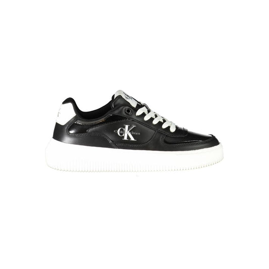 Sneakers by Calvin Klein for women in polyester & rubber black & print presents a sumptuous silhouette, artfully capturing the essence of the Women's Fashion Polyester & Rubber Sneakers with its sumptuous fashion style design.
