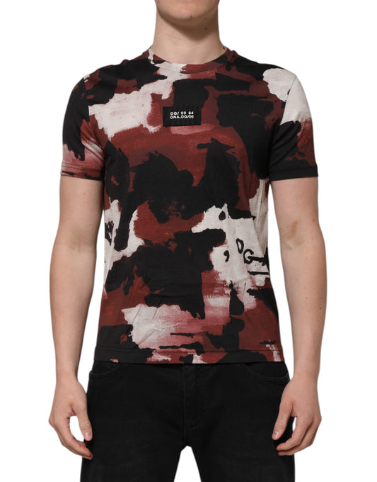 Dolce & Gabbana Multicolor Camouflage Men Crew Neck T-shirt
