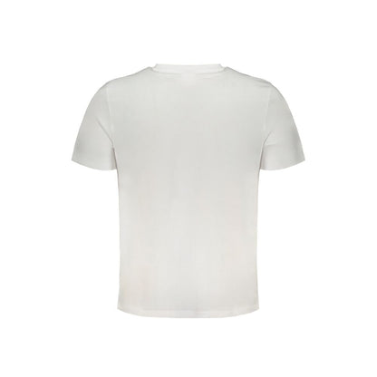 Activewear T-Shirt by Fila for men in organic cotton black, white & print features a sporty silhouette with and crew neckline, showcasing innovative for a sporty finish.