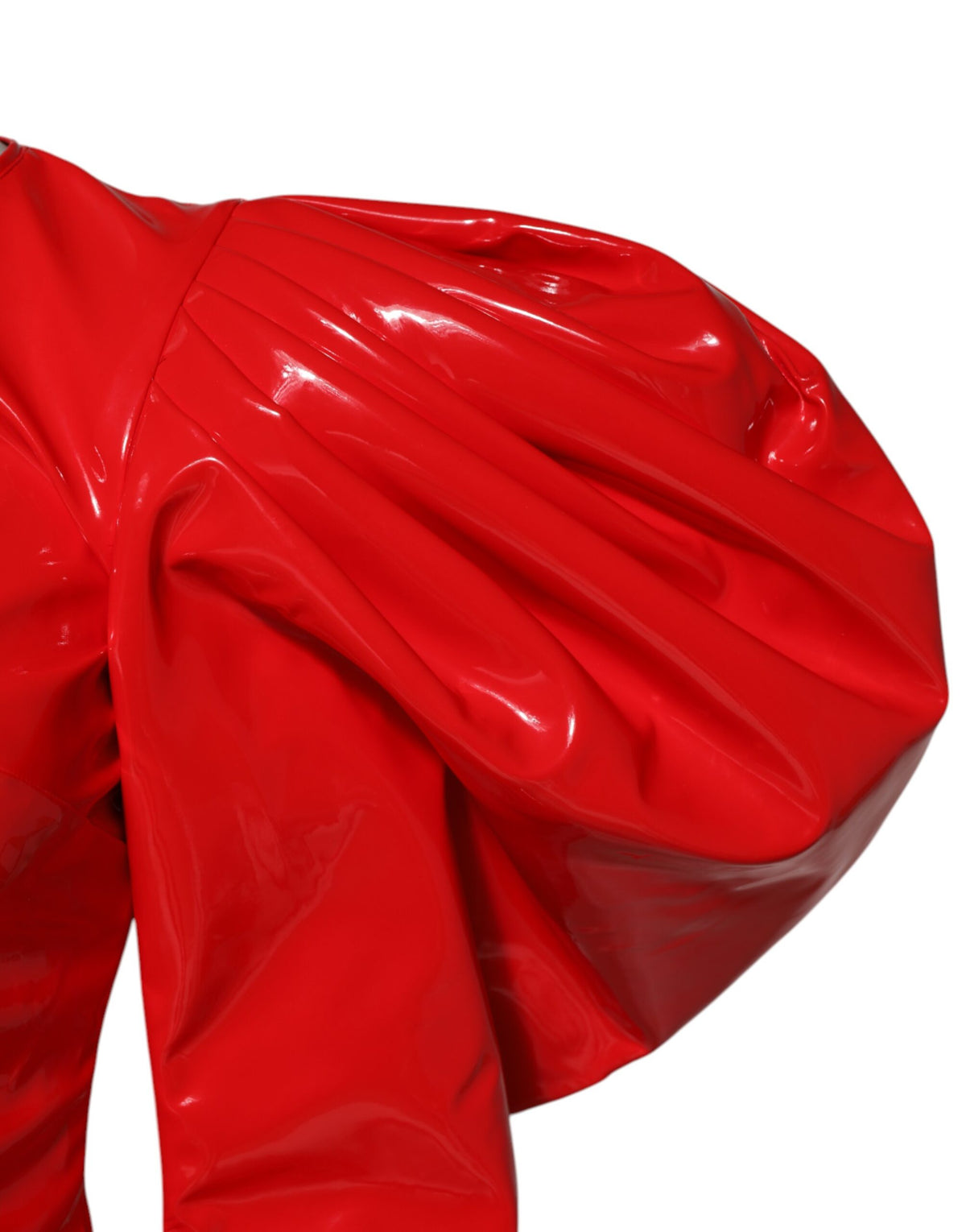 Dolce & Gabbana Women's Round Neck Polyester Silk Polyamide & Patent Leather Mini Dress - Red