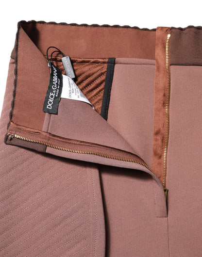 Dolce & Gabbana Women's High Rise Silk Viscose Nylon & Elastane Shorts - Brown