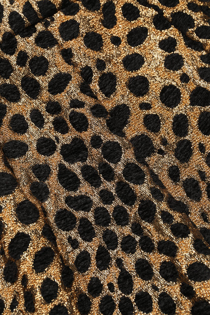Dolce & Gabbana Women's High Rise Polyester & Film Fiber Shorts - Brown Leopard Print Print