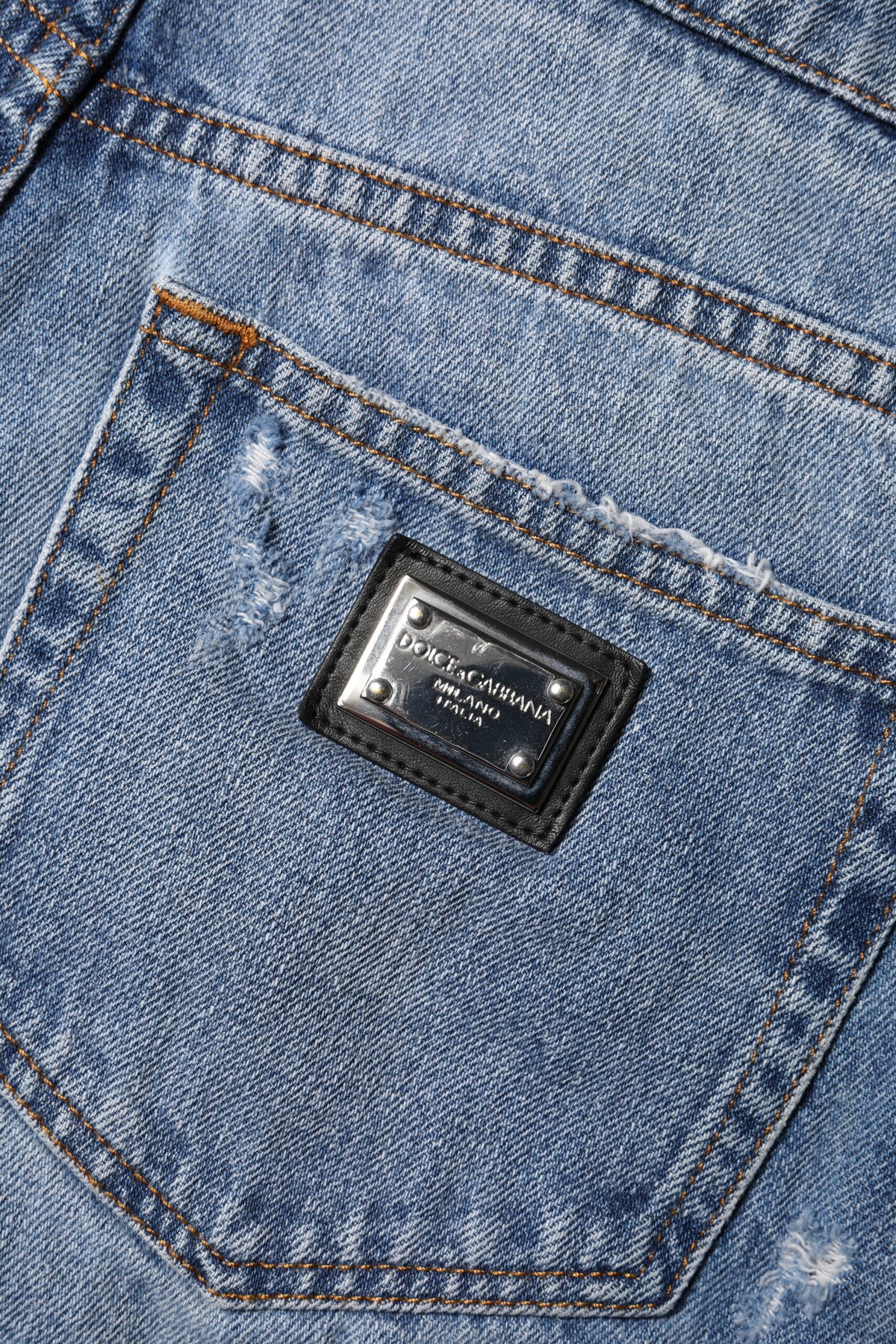 Dolce & Gabbana Women's High Rise Stretch Denim Cotton Shorts - Blue
