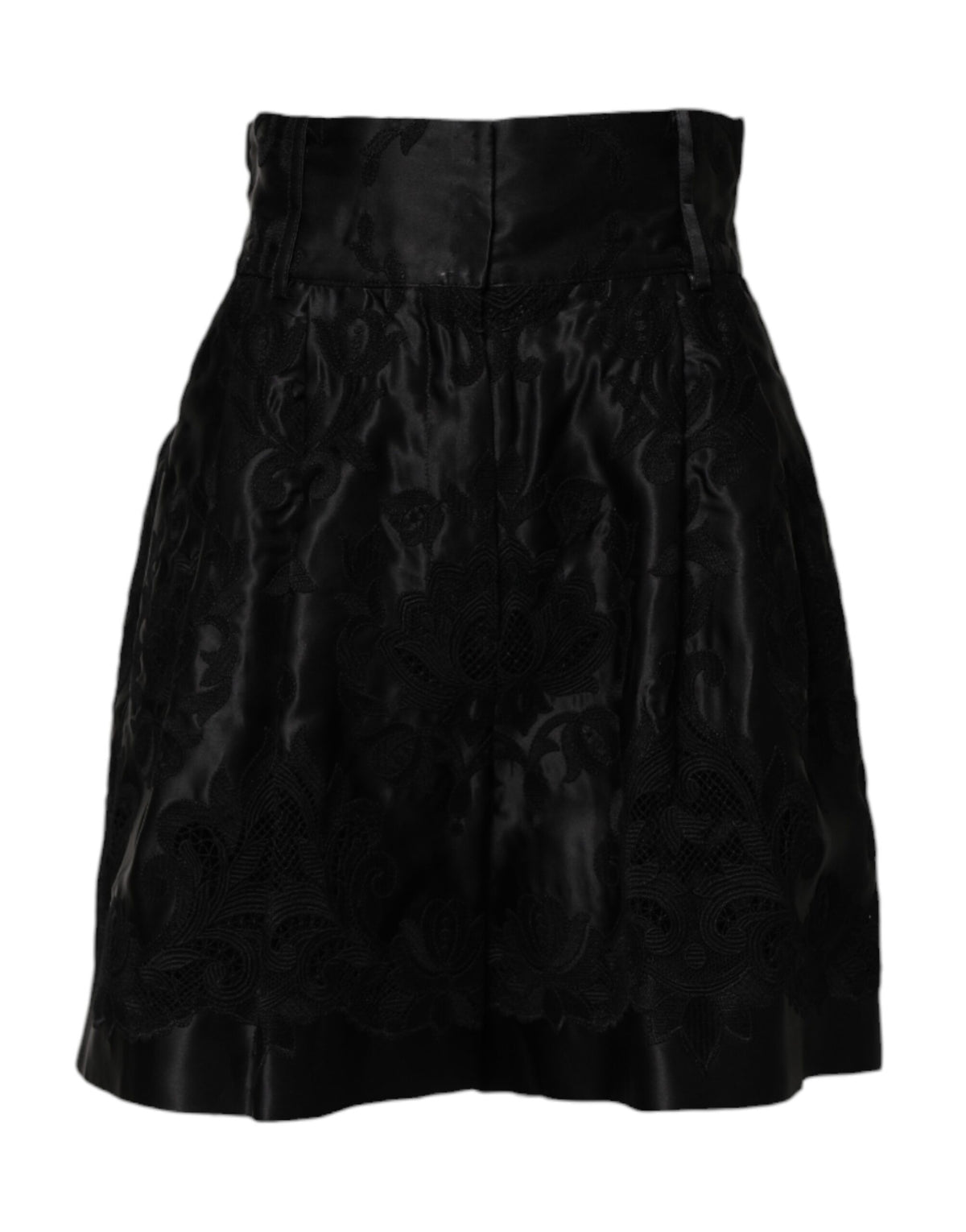 Dolce & Gabbana Women's High Rise Cotton Silk Polyester & Elastane Shorts - Black Floral