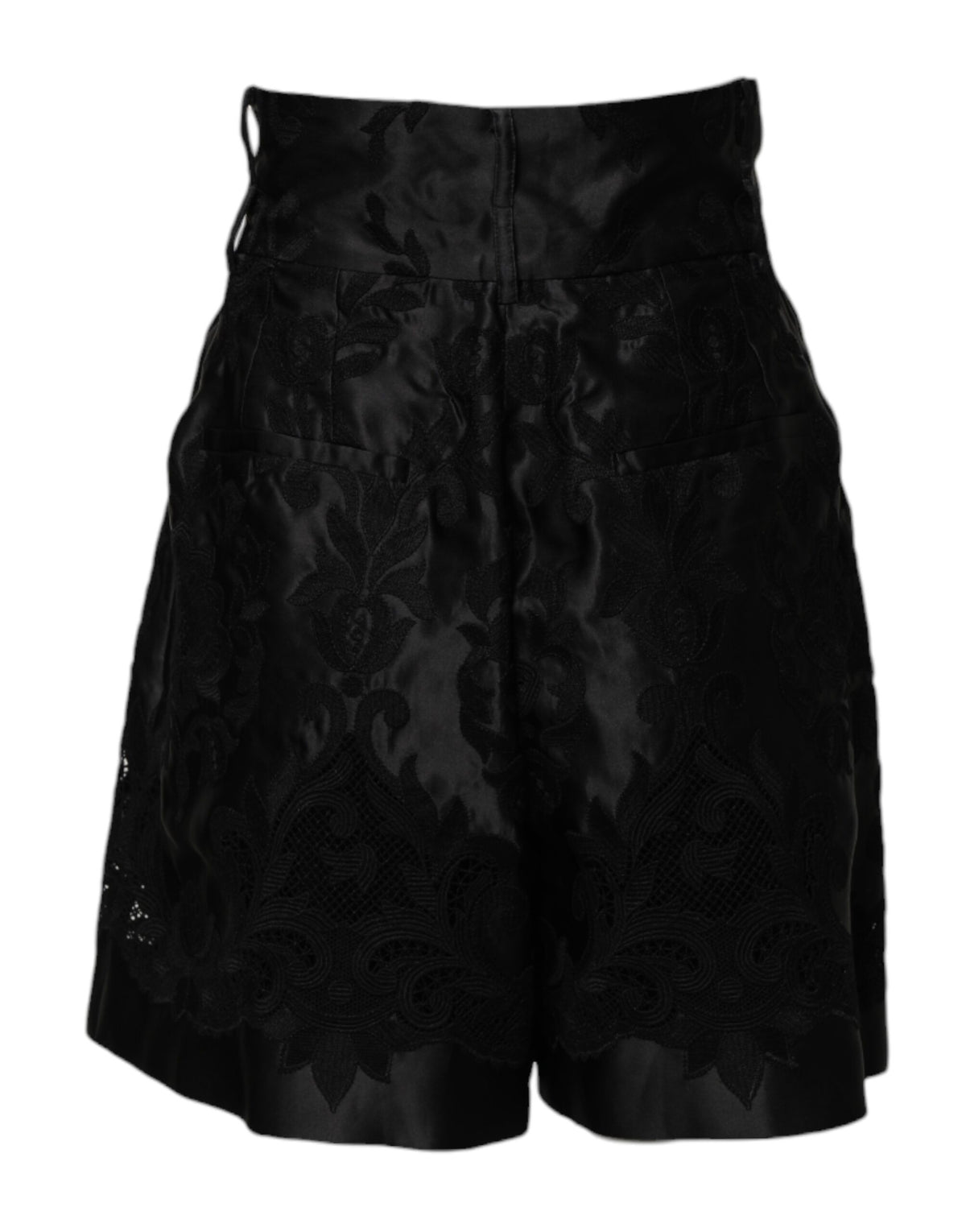 Dolce & Gabbana Women's High Rise Cotton Silk Polyester & Elastane Shorts - Black Floral