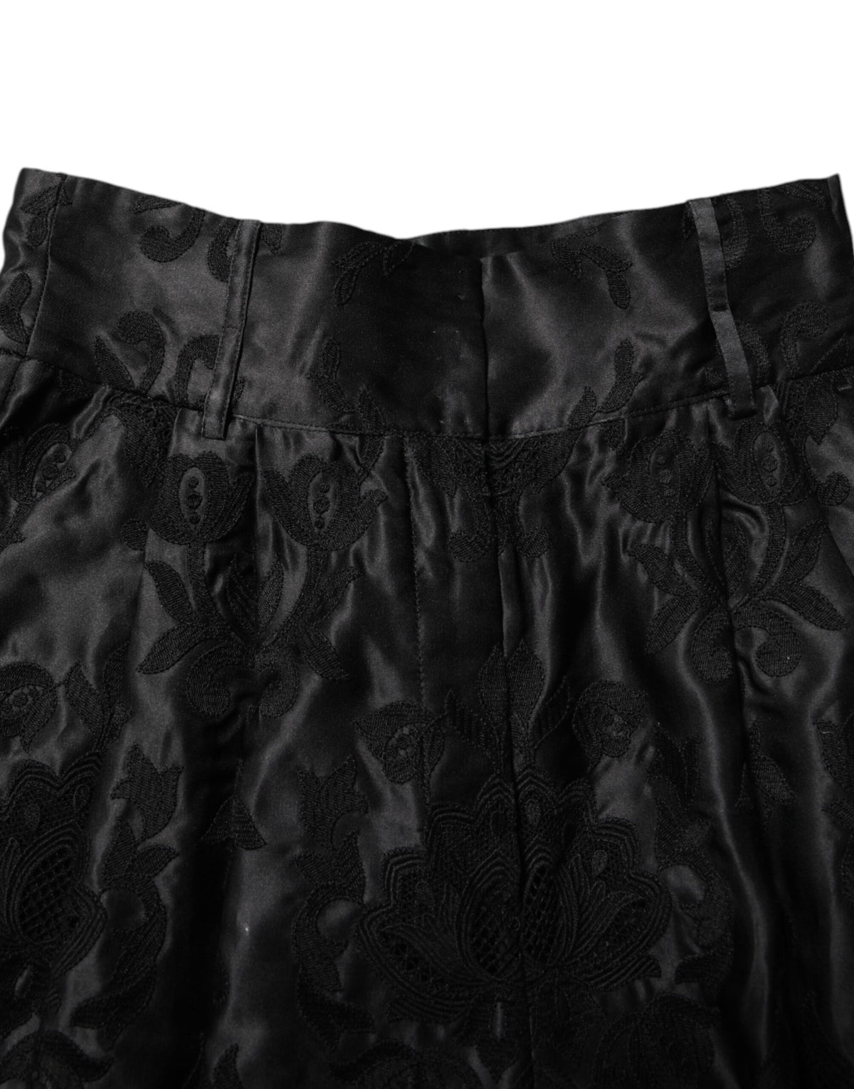 Dolce & Gabbana Women's High Rise Cotton Silk Polyester & Elastane Shorts - Black Floral