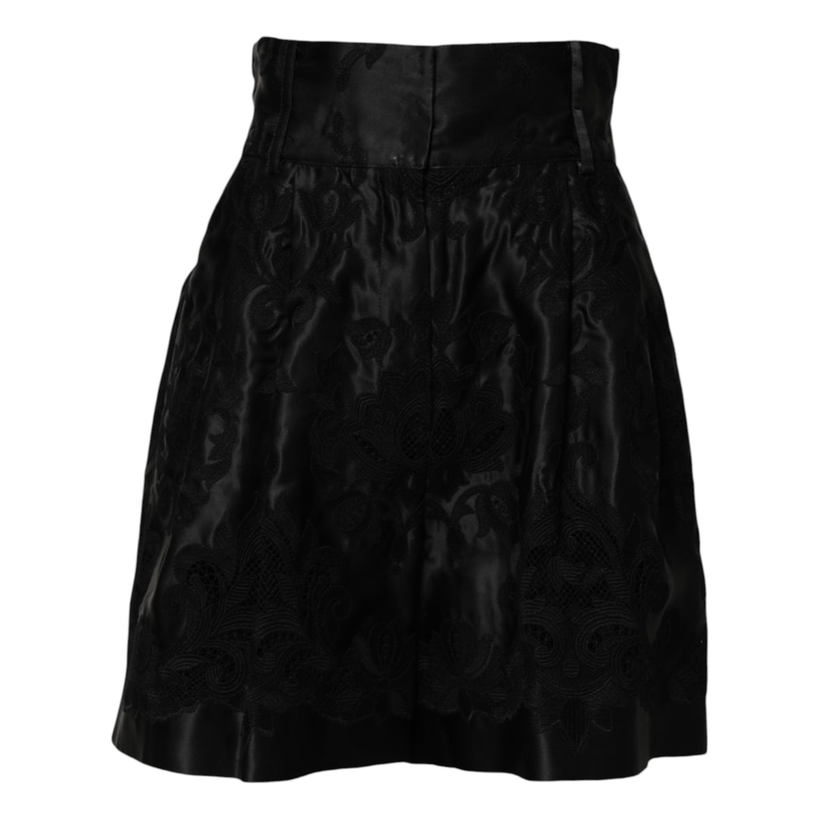 Dolce & Gabbana Women's High Rise Cotton Silk Polyester & Elastane Shorts - Black Floral