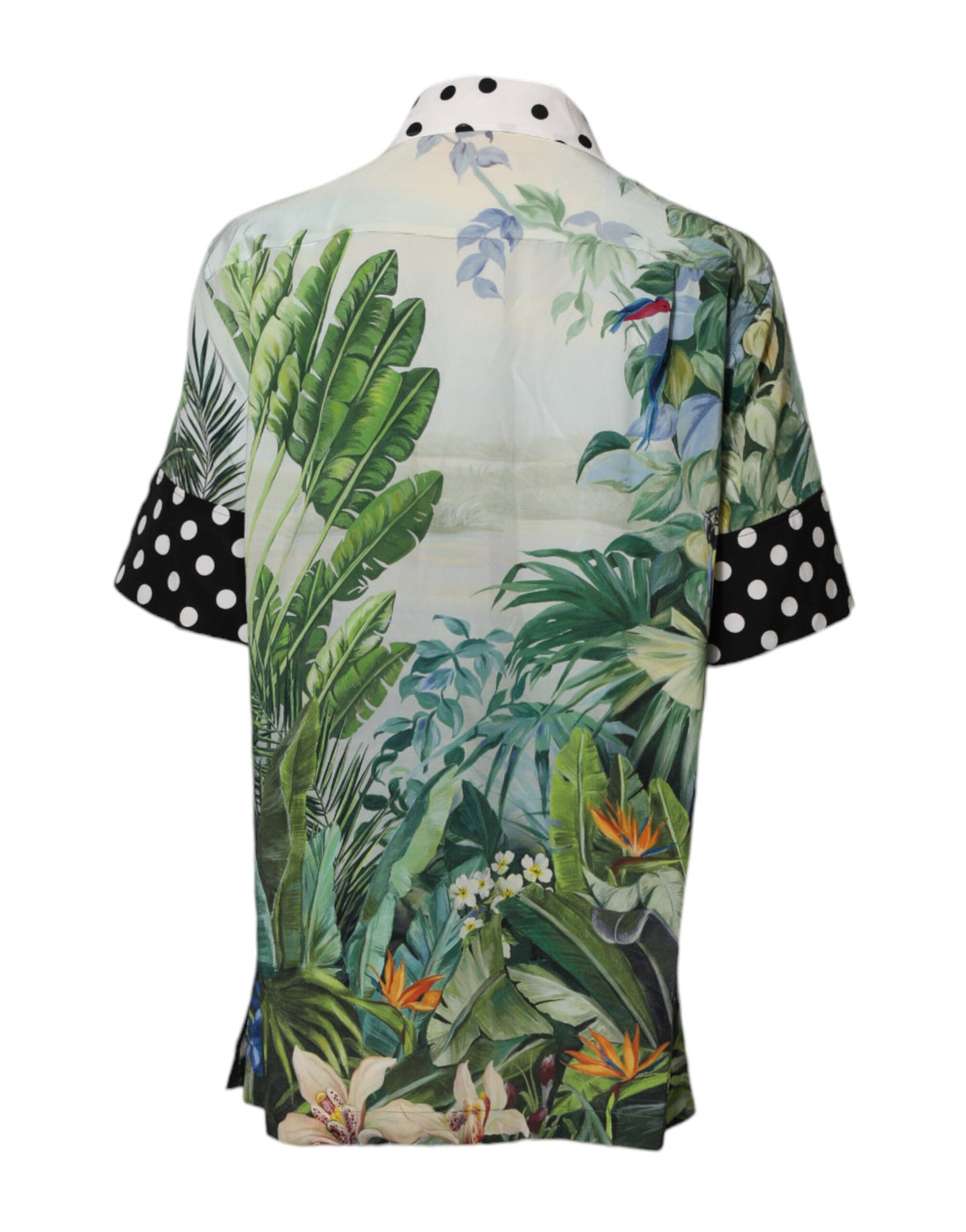 Dolce & Gabbana Women's Wide Short-Sleeve Silk Blouse - Multicolor Print