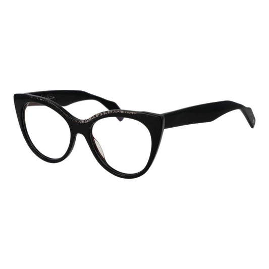 Eyeglasses Frames by Yohji Yamamoto for women in plastic and black showcases an refined full-frame frame design featuring a sophisticated black coloured frame for an refined and refined aesthetic.