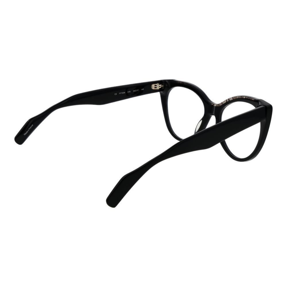 Eyeglasses Frames by Yohji Yamamoto for women in plastic and black showcases a refined silhouette, detailed with a black coloured frame finish and a sophisticated full-frame frame design.