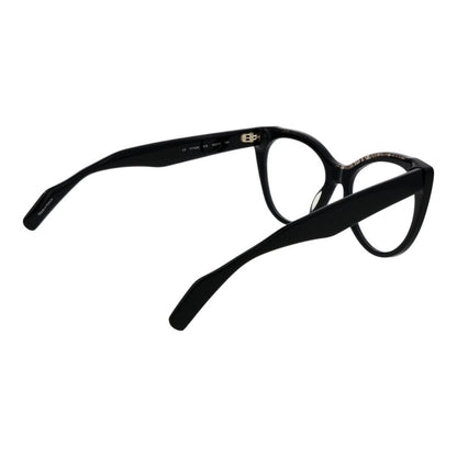 Eyeglasses Frames by Yohji Yamamoto for women in plastic and black showcases a refined silhouette, detailed with a black coloured frame finish and a sophisticated full-frame frame design.