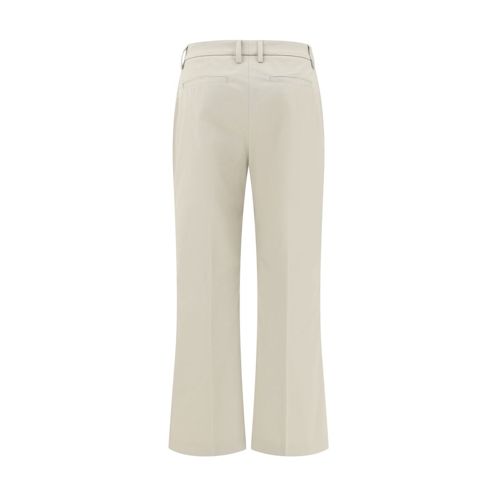 Trousers by True Royal for women in stretch cotton beige & patterned presents a perennial silhouette, meticulously tailored with a flared & regular-fit cut, long finish, and an elegant .