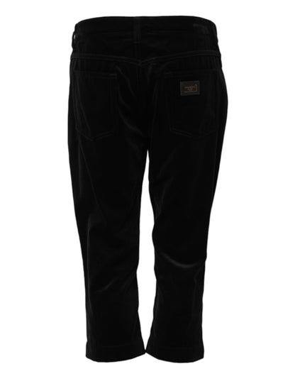 Dolce & Gabbana Capri Women's Skinny Cropped Mid Rise Denim Cotton Jeans - Black