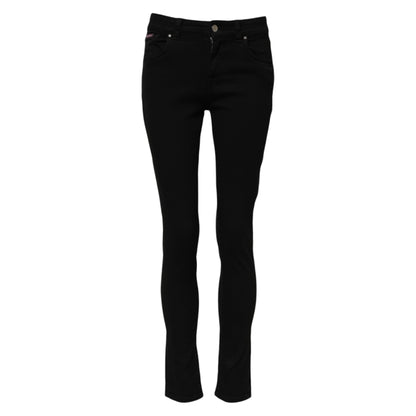 Dolce & Gabbana Women's Skinny Mid Rise Stretch Denim Cotton Jeans - Black