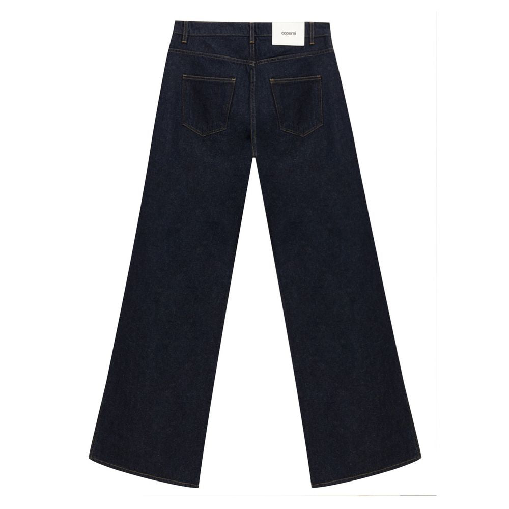 Jeans by Coperni for women in leather & cotton dark-blue & white features an sophisticated high rise and wide with a precise long, creating a sophisticated and sophisticated silhouette.