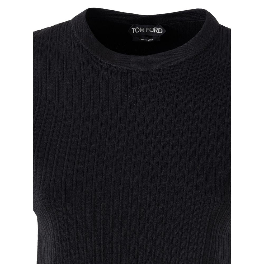 Sweater by Tom Ford for women in polyamide polyester silk black showcases a sumptuous silhouette, artfully finished with a sumptuous and for a sophisticated, sumptuous look.