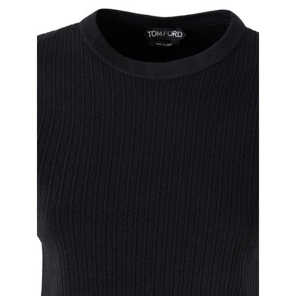 Sweater by Tom Ford for women in polyamide polyester silk black showcases a sumptuous silhouette, artfully finished with a sumptuous and for a sophisticated, sumptuous look.