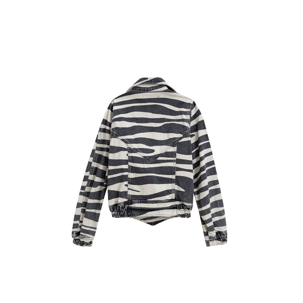 Blazer by Retrofête for unisex in denim cotton black & white showcases a discerning silhouette, elegantly detailed with a sophisticated and premium for a truly discerning finish.