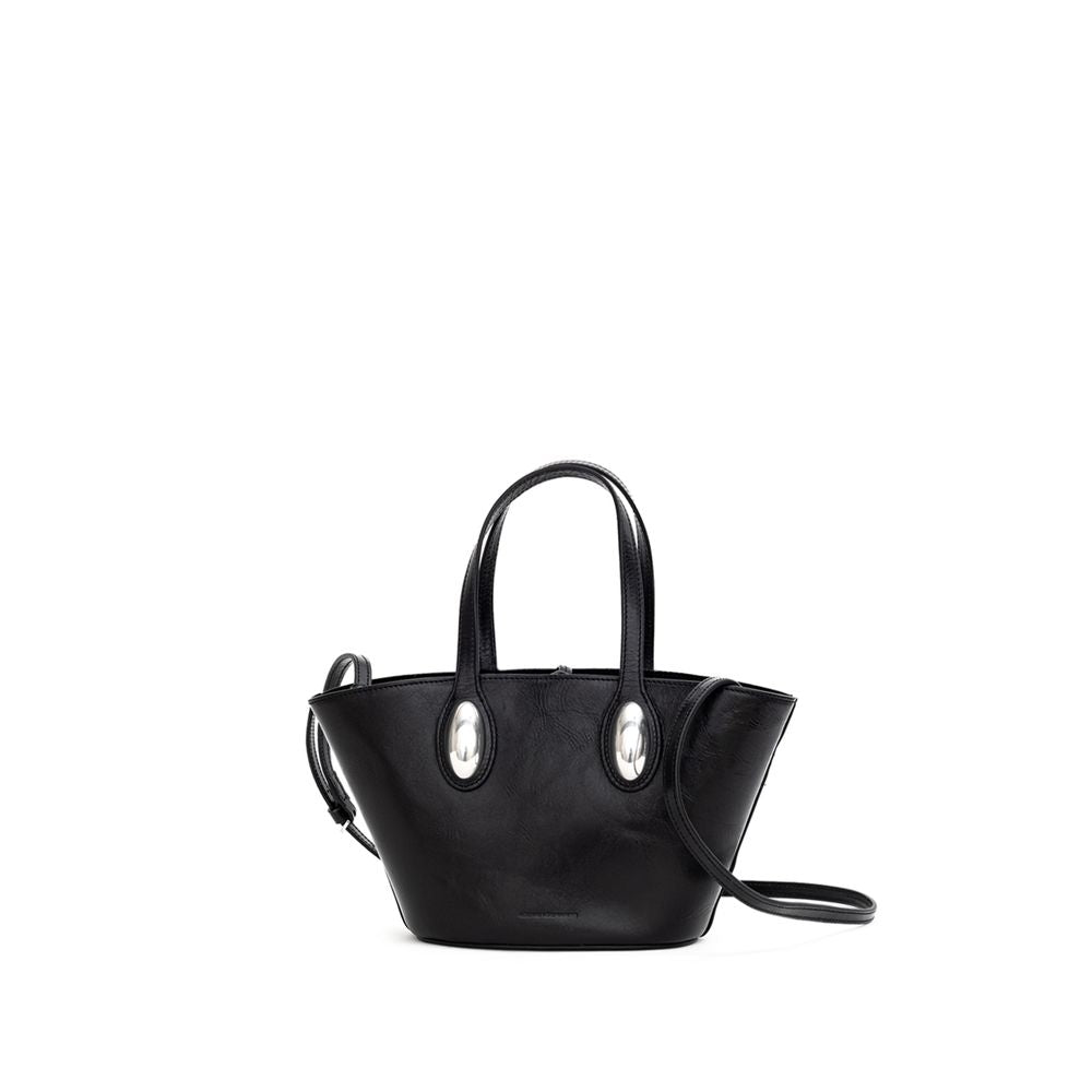 Mini Shoulder Dome Bag by Alexander Wang for women in leather & metal black features a effortless chic silhouette with a secure , ample single-compartment, and versatile shoulder-strap, adjustable-strap & handle for a effortless chic finish.