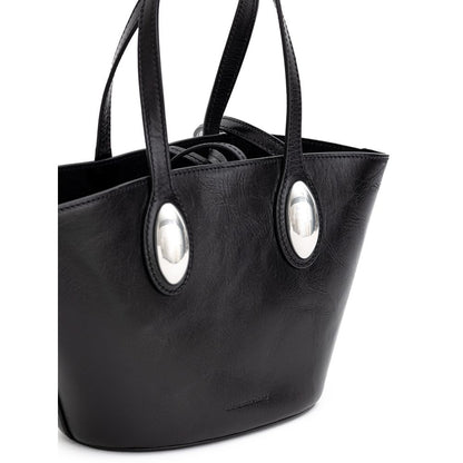 Mini Shoulder Dome Bag by Alexander Wang for women in leather & metal black features a effortless sophistication silhouette, secured by a with ample single-compartment and versatile shoulder-strap, adjustable-strap & handle for a effortless sophistication finish.