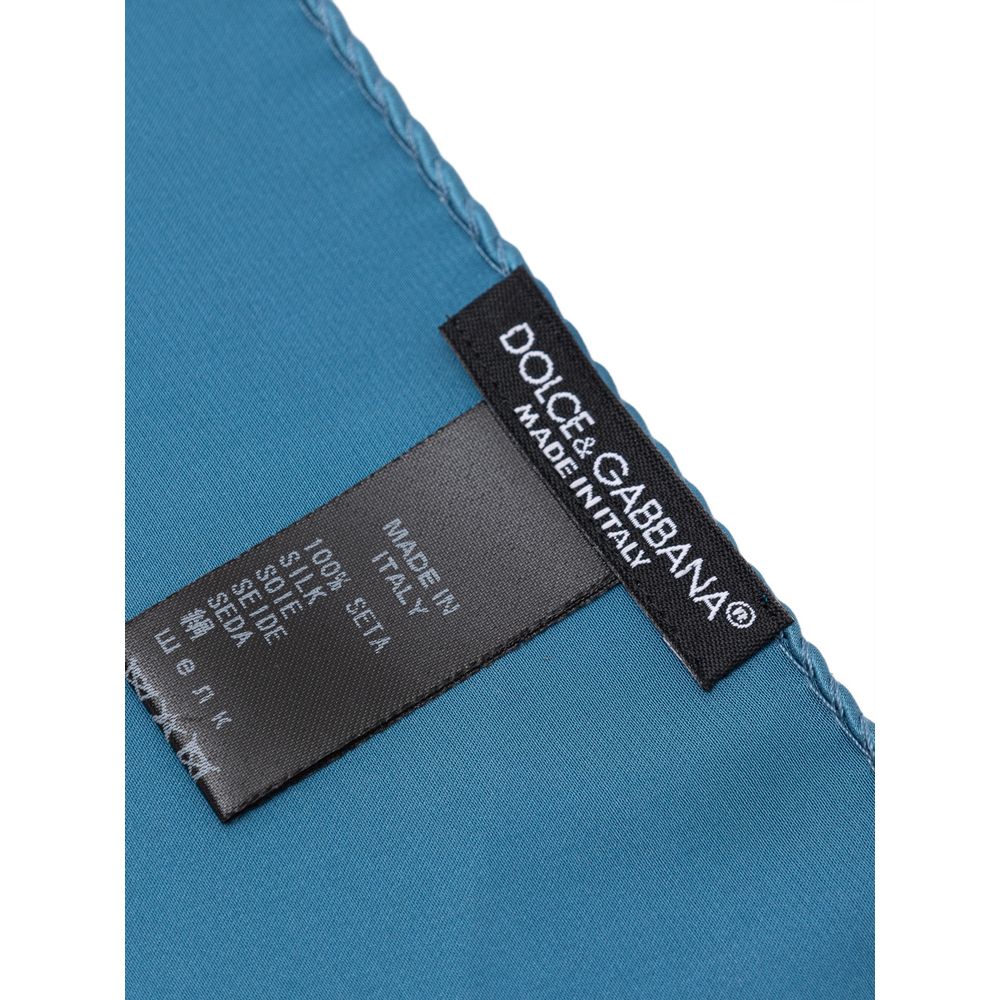 Pocket Square by Dolce & Gabbana for men in silk light-blue, showcasing a stylish design from the Silk Pocket Square collection.