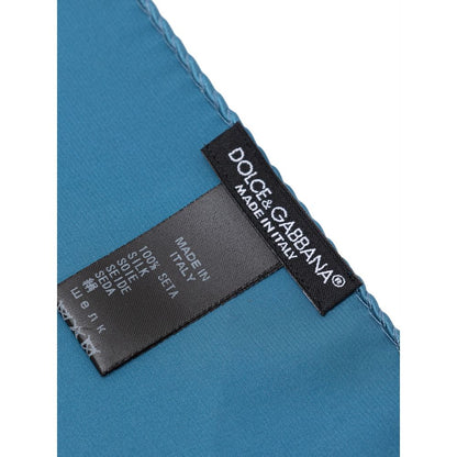 Pocket Square by Dolce & Gabbana for men in silk light-blue, showcasing a stylish design from the Silk Pocket Square collection.