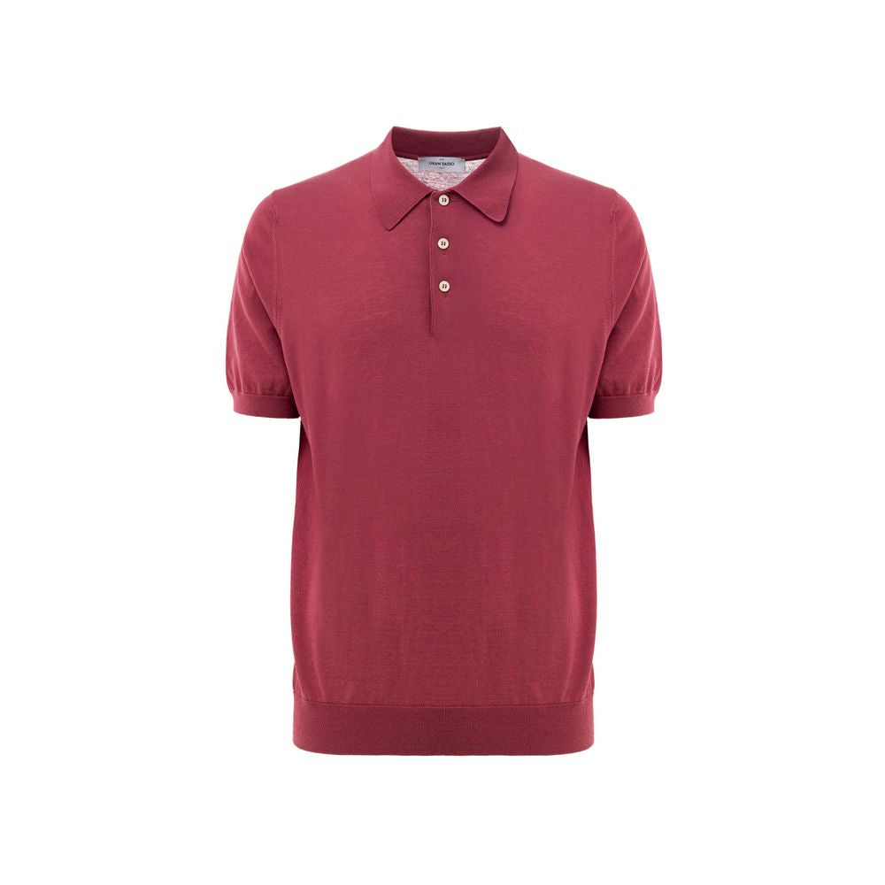 Polo Shirt by Gran Sasso for men in cotton cherry, red & patterned features a eye catching silhouette, showcasing a refined and for a eye catching finish.
