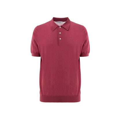 Polo Shirt by Gran Sasso for men in cotton cherry, red & patterned features a eye catching silhouette, showcasing a refined and for a eye catching finish.