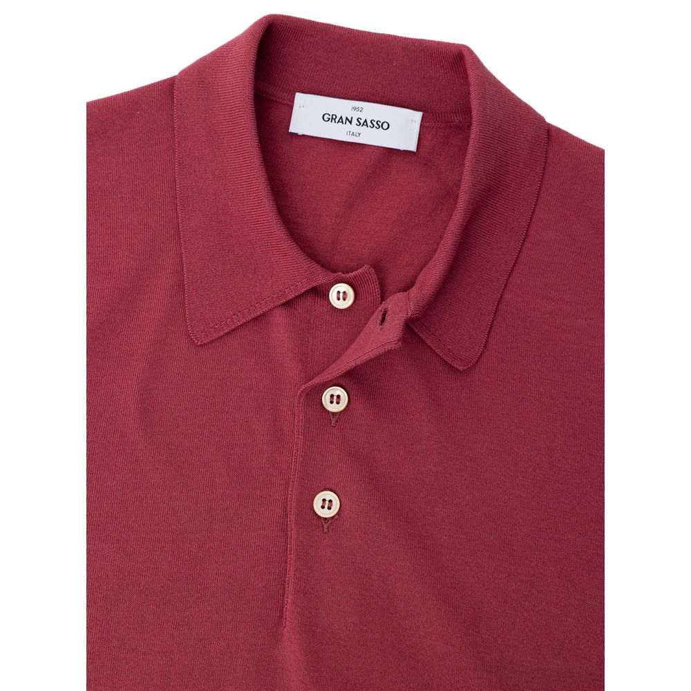 Polo Shirt by Gran Sasso for men in cotton cherry, red & patterned showcases a enviable silhouette, featuring a refined and for a enviable finish.