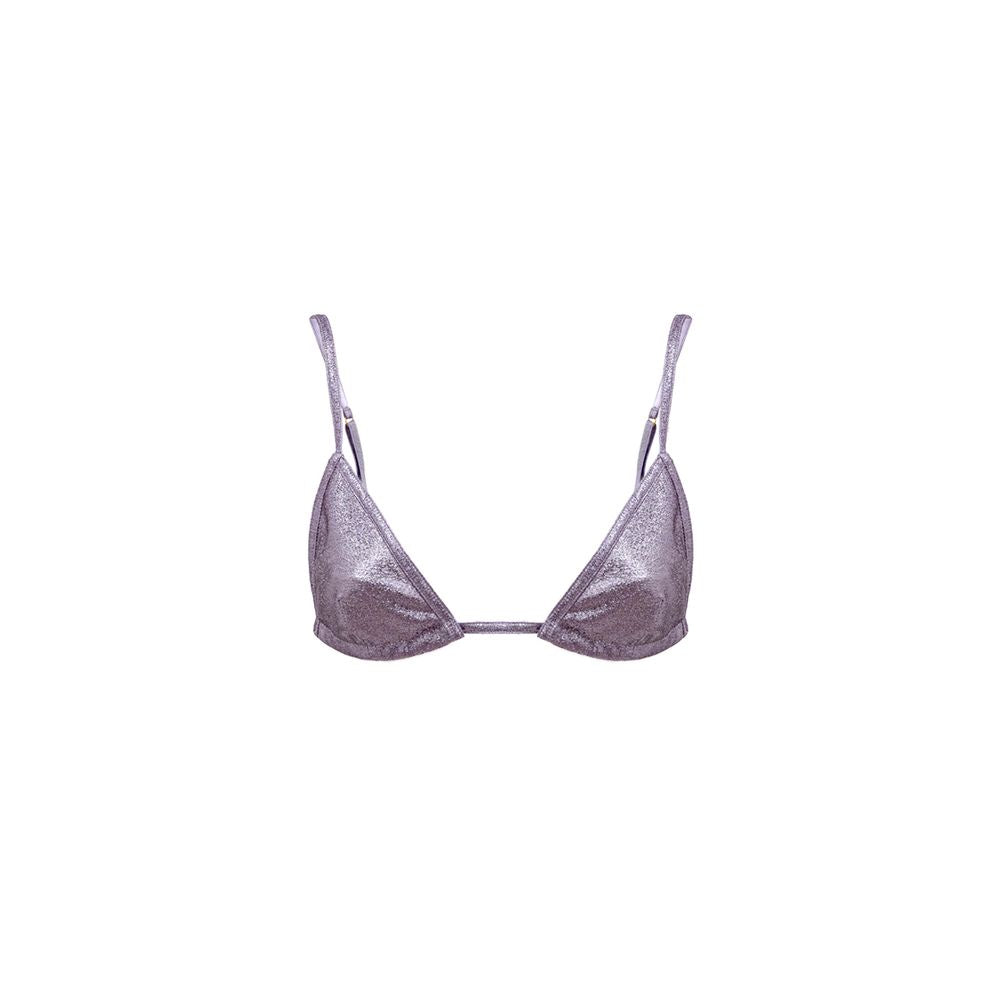 Bra by Tom Ford for women in leather silk & lurex purple features a discreet silhouette, showcasing the discreet design and fit of this Women's Leather Silk & Lurex Bra.