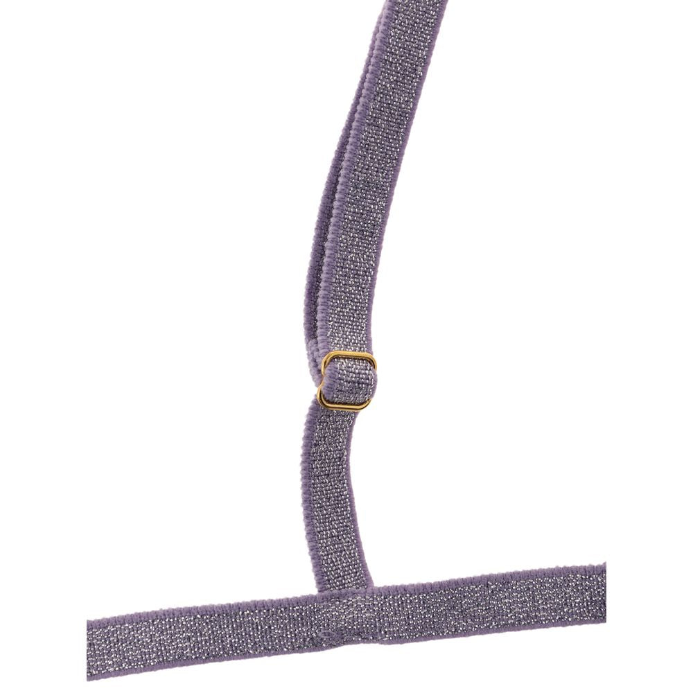 Bra by Tom Ford for women in leather silk & lurex purple presents a bespeak silhouette, showcasing the bespeak Women's Leather Silk & Lurex Bra design with a premium bespeak finish.