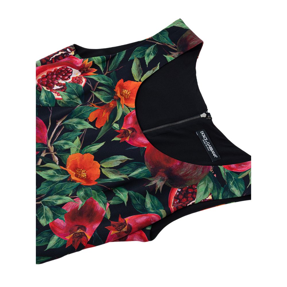 Dress by Dolce & Gabbana for women in stretch viscose bicolour, red & print showcases a striking silhouette, elegantly detailed with a , refined round neckline, and a striking for a striking finish.