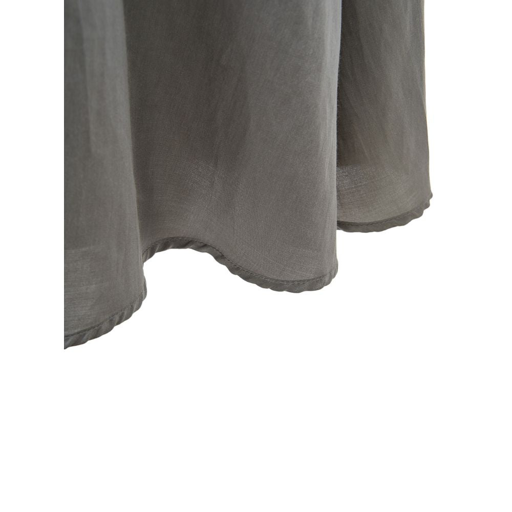 Dress by Lardini for women in cotton & silk gray features an cute silhouette, detailed with a and v-neck neckline that elegantly flows into a cute .