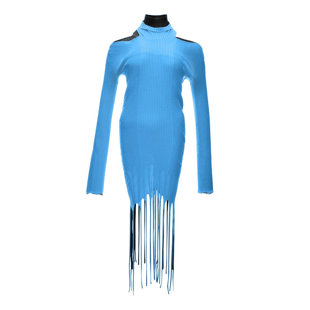 Dress by Bottega Veneta for women in cotton & silk blue & checkered showcases a striking silhouette, elegantly detailed with a , refined , and a striking for a striking finish.