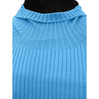Dress by Bottega Veneta for women in cotton & silk blue & checkered presents a sinuous silhouette, showcasing a sophisticated and detailed with a sinuous for a refined finish.