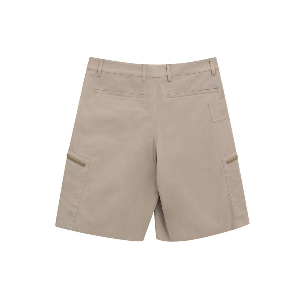 Bermuda Shorts by Dior for men in cotton beige features an tailored silhouette, showcasing a tailored with a short and for a sophisticated look.