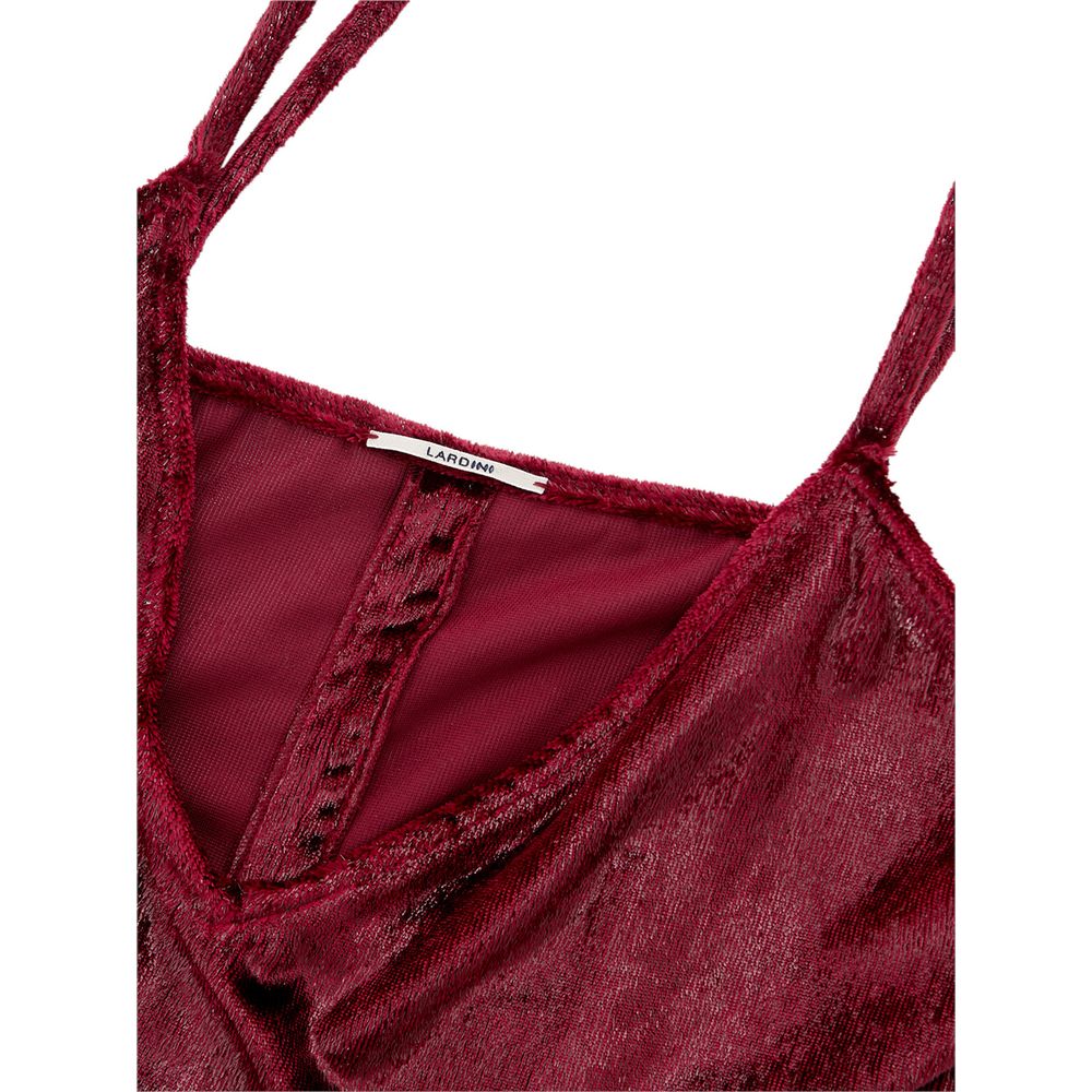 Dress by Lardini for women in polyester velvet bordeaux features an magnificent silhouette, artfully detailed with a magnificent and that flows into an magnificent long.