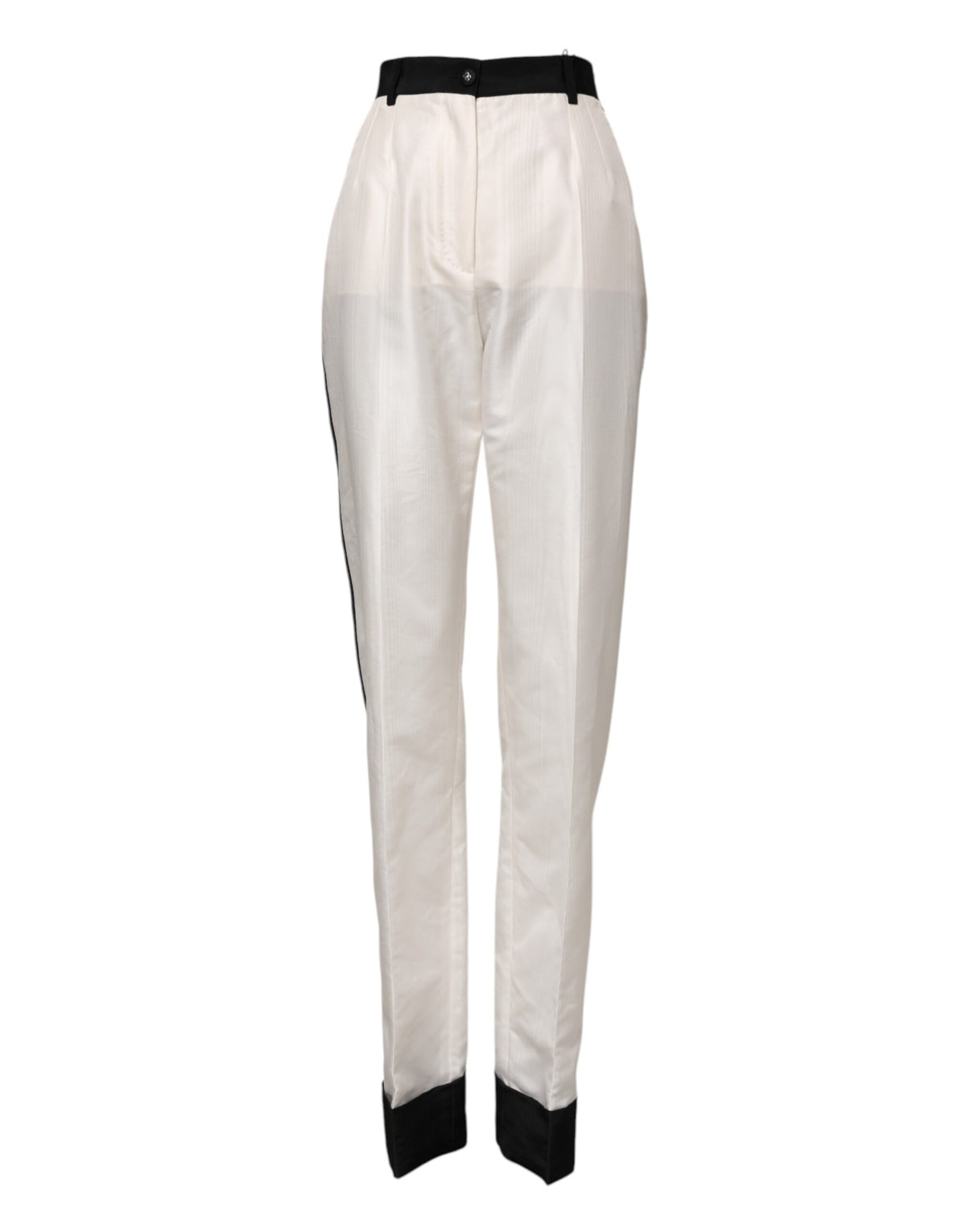Dolce & Gabbana Women's Straight High Rise Polyester & Silk Jeans - White