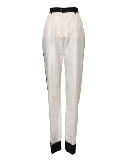 Dolce & Gabbana Women's Straight High Rise Polyester & Silk Jeans - White