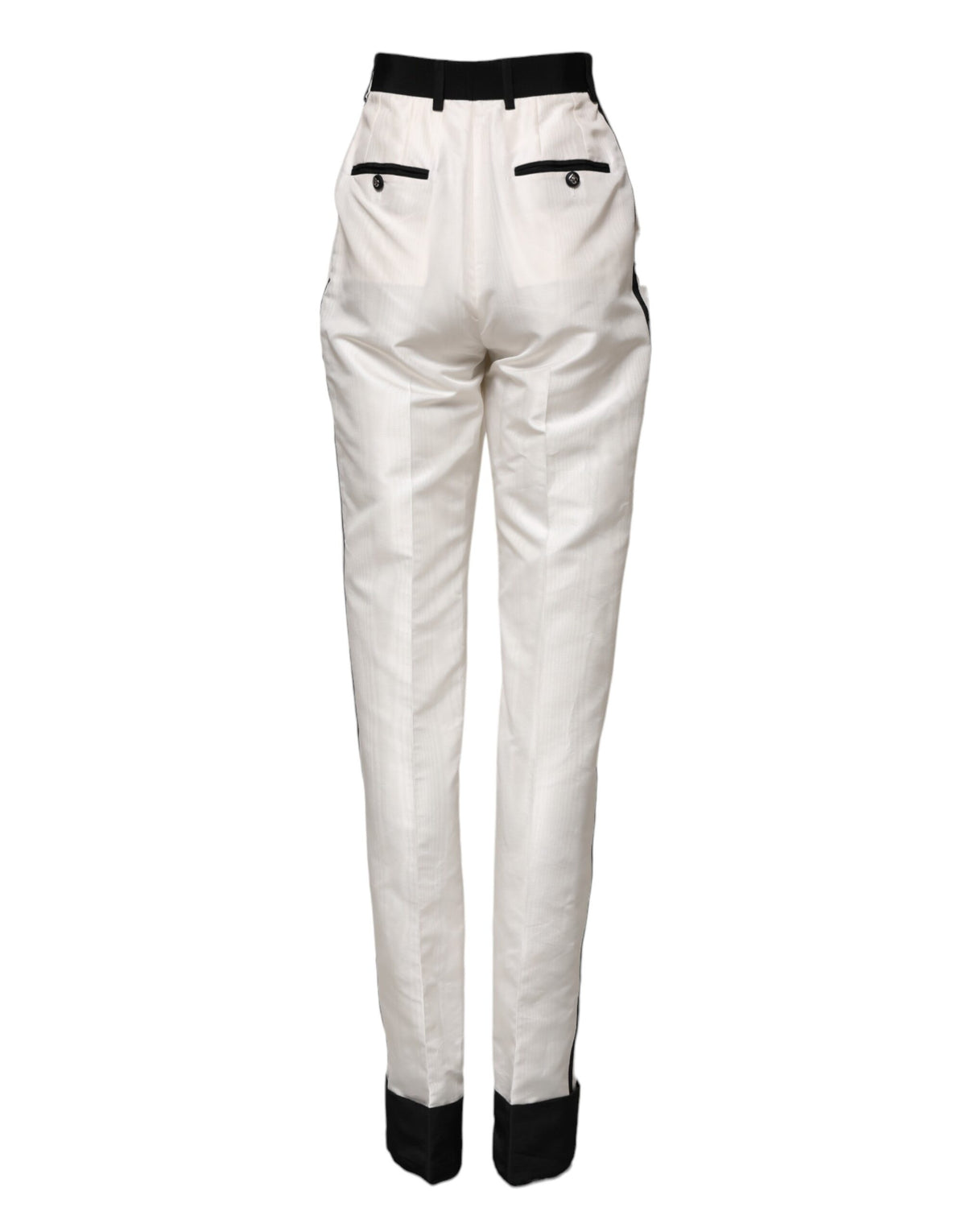 Dolce & Gabbana Women's Straight High Rise Polyester & Silk Jeans - White